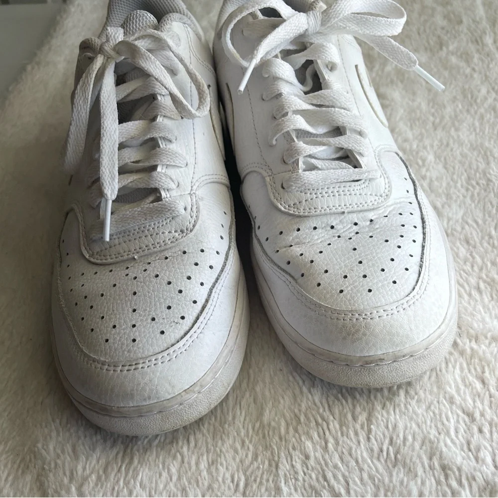 Nike court vision low triple white sneakers